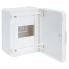 HAGER - Caja de superficie golf VF con 1 fila 4 módulos opaca blanca+regleta