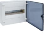HAGER - Caja de superficie golf VF con 1 fila 12 módulos transparente azul+regleta