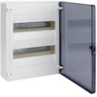 HAGER - Caja de superficie golf VF con 2 filas 24 módulos transparente azul+regleta