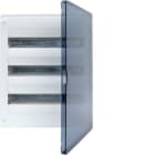 HAGER - Caja de superficie golf VF con 3 filas 36 módulos transparente azul+regleta