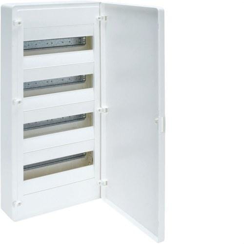 HAGER - Caja de superficie golf VF con 4 filas 48 módulos opaca blanca+regleta