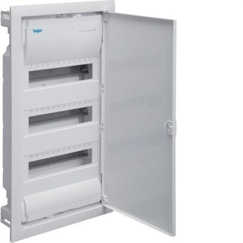 HAGER - Caja empotrar con 36 módulos 3 filas golf VU puerta opaca blanca