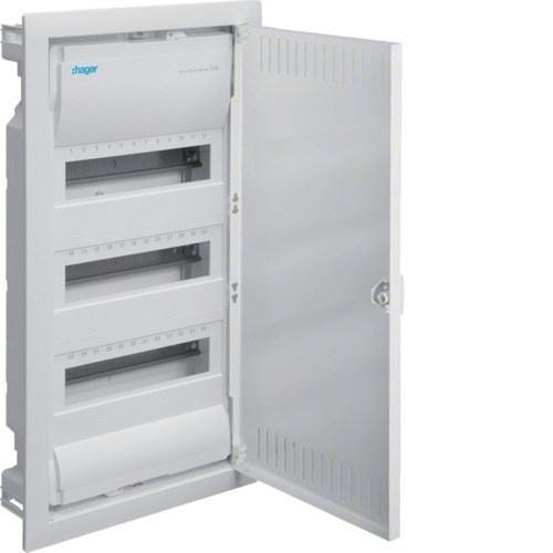 HAGER - Caja empotrar golf VU para ICT con 3 filas puerta blanca