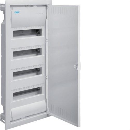 HAGER - Caja empotrar golf VU para ICT con 4 filas puerta blanca