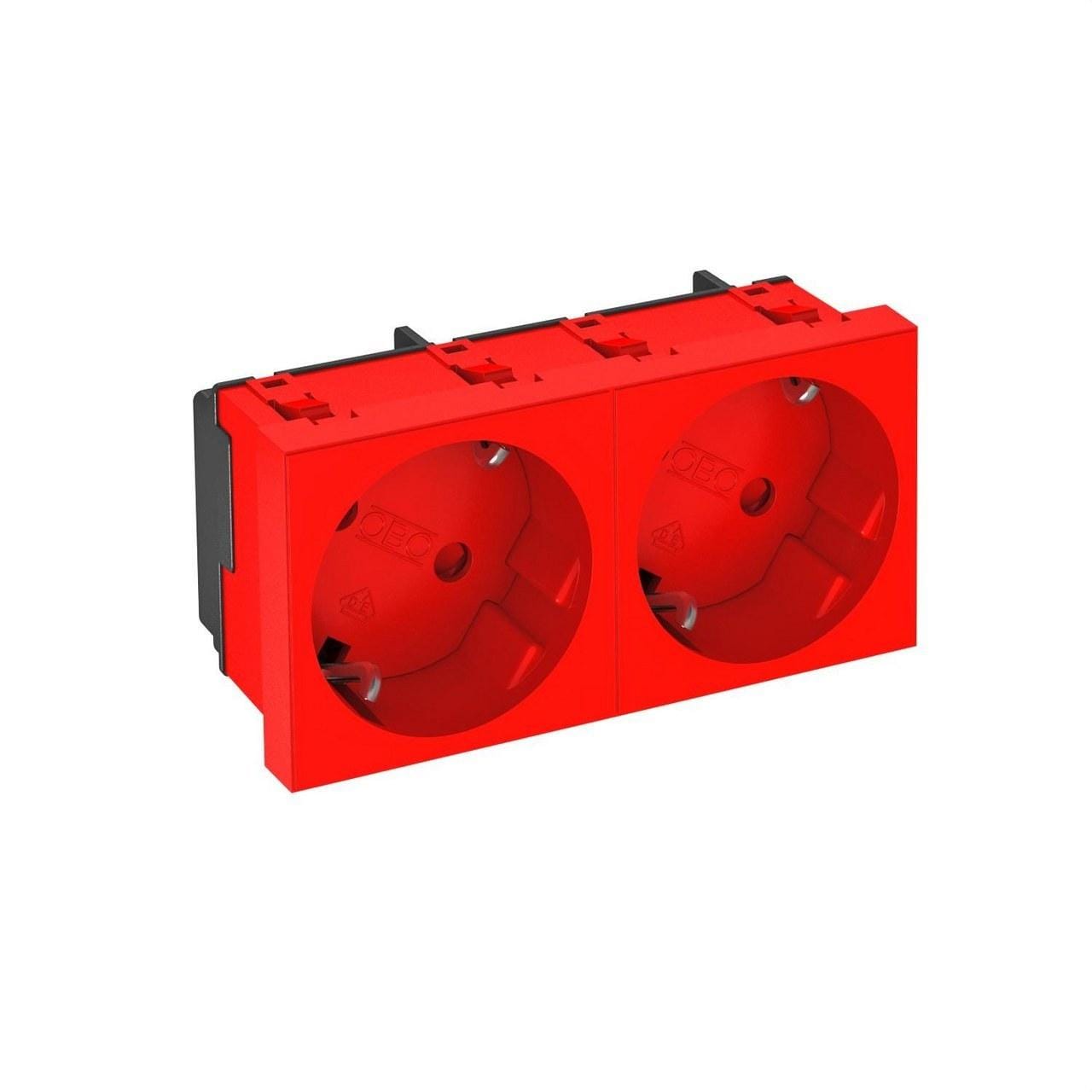 OBO BETTERMANN - Toma eléctrica doble 33° conexión a tierra STD-D3S SRO2