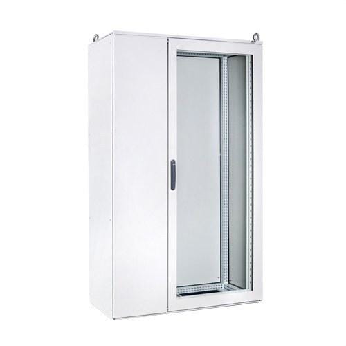 IDE - Armario metálico enlazable 2000x1200x500 con puerta transparente doble sin placa de montaje IP55 en acero laminado