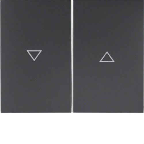 HAGER - Tecla doble con flecha impreso K1 antracita