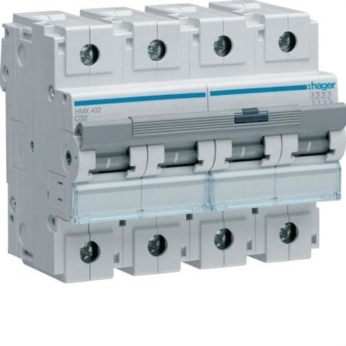 HAGER - Automático magnetotérmico HM curva-C 50kA 4P 32A