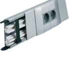 HAGER - Canal+tapa LF 40x110 con 1-4 compartimentos aluminio