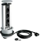 HAGER - Minicolumna telescópica 3 schuko+cable 3m aluminio