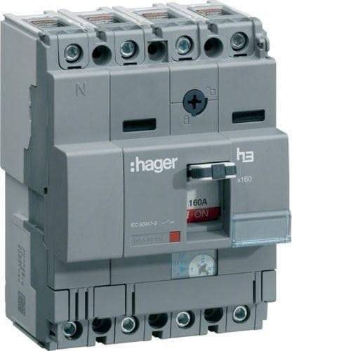 HAGER - Interruptor automático X160 4P4D 40kA 40A TM regulable fijo