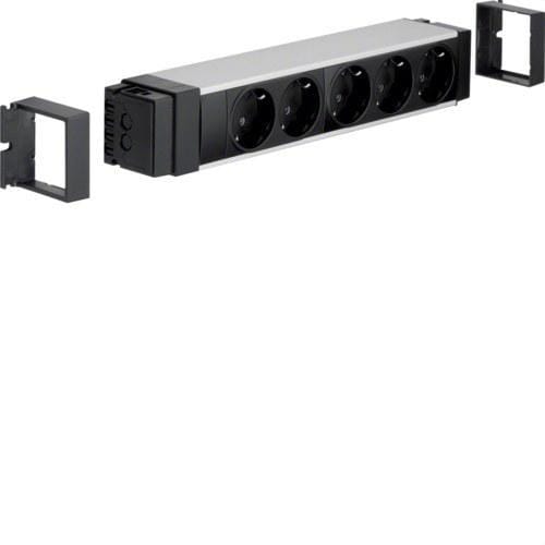 HAGER - Perfil EASYBLOC con 5 tomas Schukos