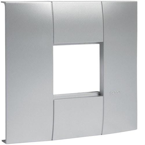 HAGER - Adaptador mecanismo modular simple 45x45 aluminio
