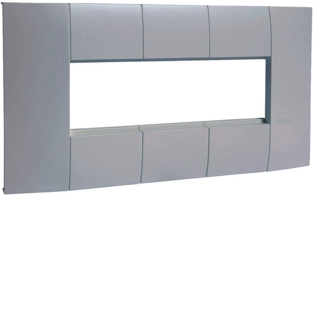 HAGER - Adaptador mecanismo modular triple 45x45 aluminio