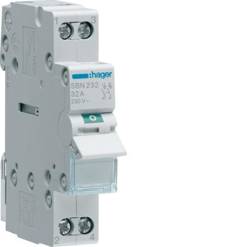HAGER - INTERRUPTOR MODULAR CORTE SB 2P 32A