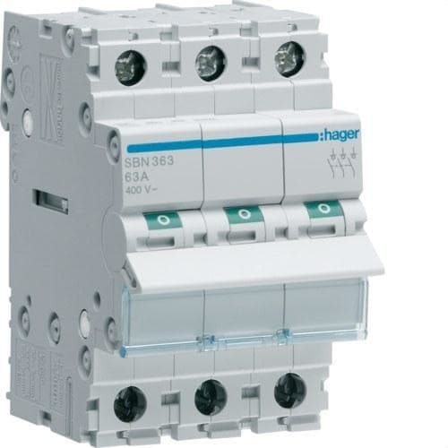 HAGER - Interruptor modular corte SB 3P 63A