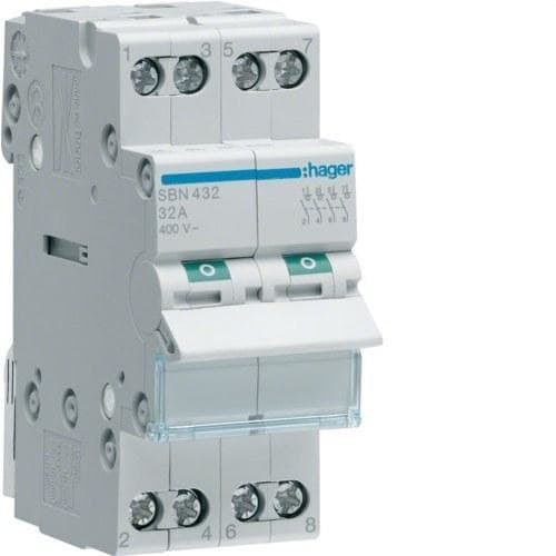 HAGER - Interruptor modular corte SB 4P 32A