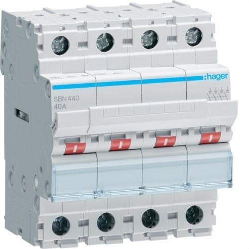 HAGER - Interruptor modular corte SB 4P 40A