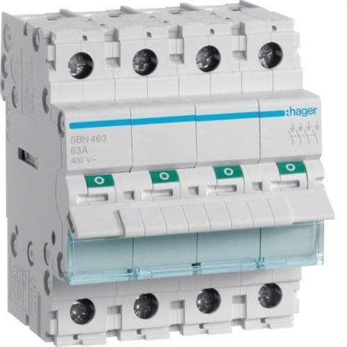 HAGER - Interruptor modular corte SB 4P 63A