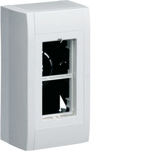 HAGER - Caja modular superficie con 2 mecanismos 45x45 blanco nieve