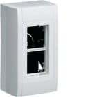 HAGER - Caja modular superficie con 2 mecanismos 45x45 blanco nieve
