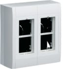 HAGER - Caja modular superficie con 4 mecanismos 45x45 blanco nieve