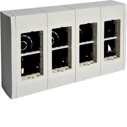HAGER - Caja modular superficie con 8 mecanismos SIMON 27 blanco nieve