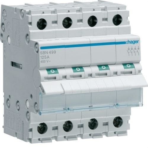 HAGER - Interruptor modular corte SB 4P 125A