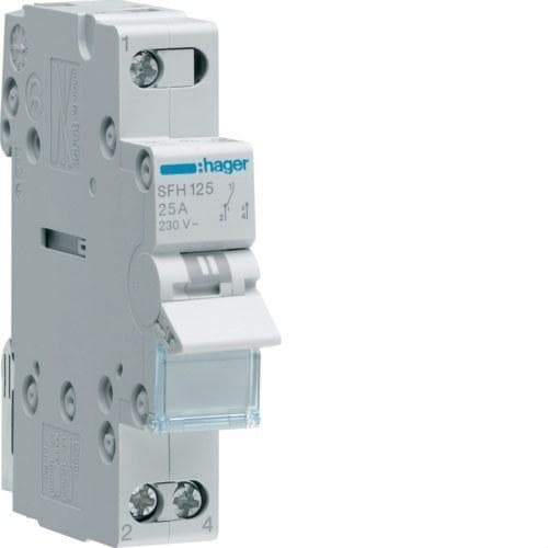 HAGER - CONMUTADOR 1P 25A COMUN ARRIBA I-II