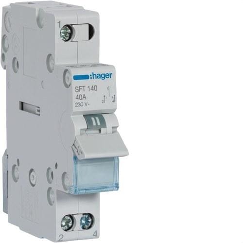 HAGER - Conmutador modular 1P 40A común arriba I-0-II