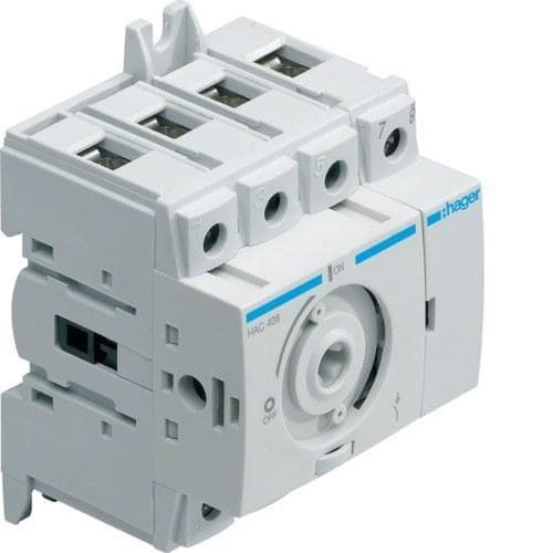 HAGER - Interruptor maniobra mando rotativo 4P 40A 60mm