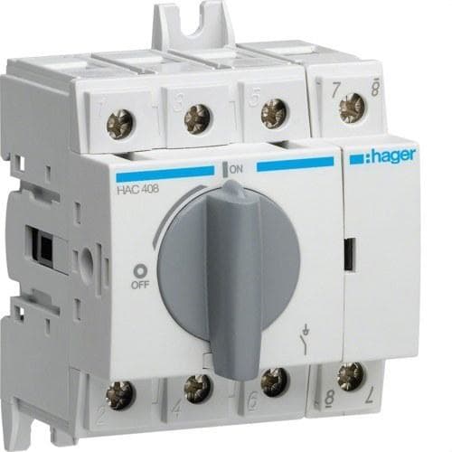 HAGER - Interruptor maniobra mando rotativo 4P 80A 70mm