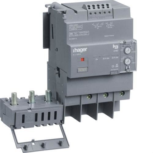 HAGER - Bloque diferencial para X160 3P 125A REGULABLE MONTAJE LATERAL