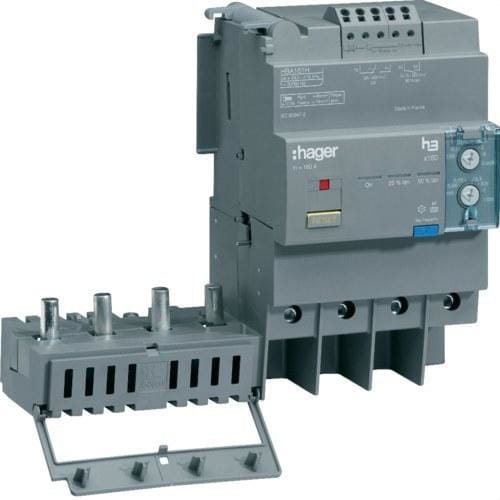 HAGER - Bloque diferencial para X160 4P 160A REGULABLE MONTAJE LATERAL