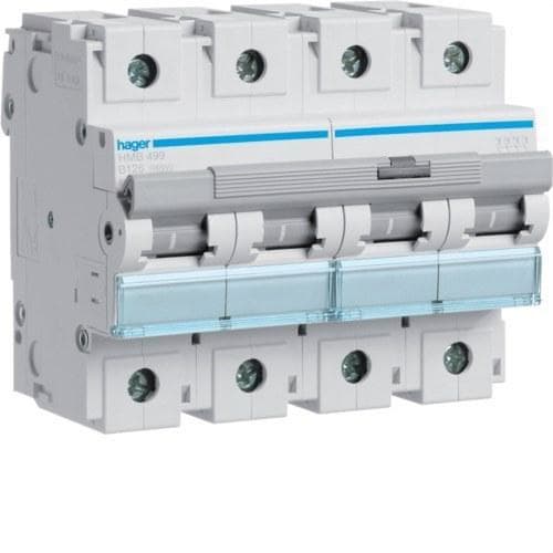 HAGER - Automático magnetotérmico HM curva-B 15kA 4P 125A