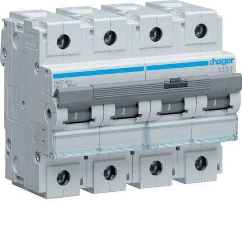 HAGER - Automático magnetotérmico HM curva-C 15kA 4P 80A