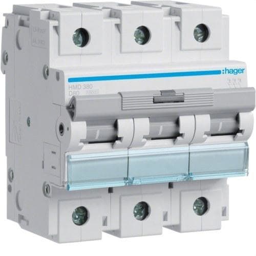 HAGER - Automático magnetotérmico HM curva-D 15kA 3P 80A