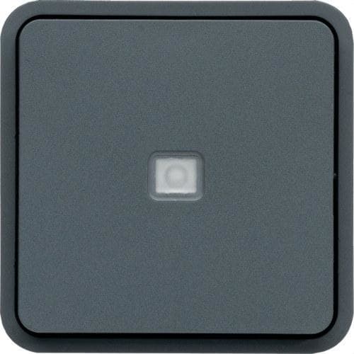 HAGER - Conmutador con indicador luminoso Cubyko IP55 gris