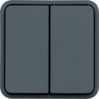 HAGER - Conmutador doble estanca gris