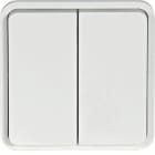 HAGER - Conmutador doble estanca blanco