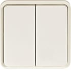 HAGER - Pulsador inversor doble estanca blanco