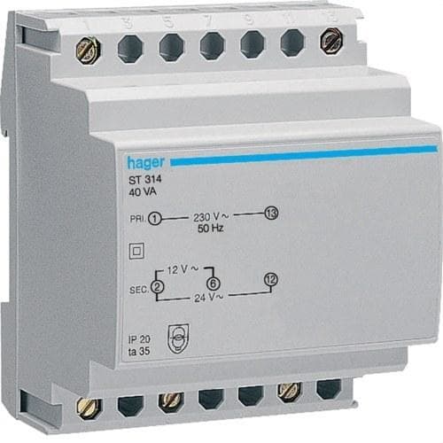HAGER - Transformador 40VA 230/12-24V