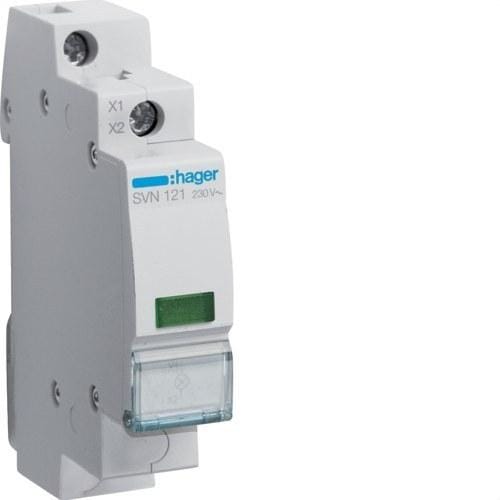 HAGER - PILOTO 230V 0,9W VERDE