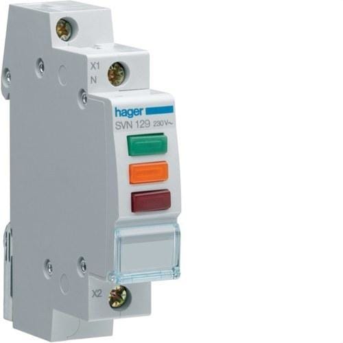 HAGER - Piloto led 230V CA rojo+verde+naranja