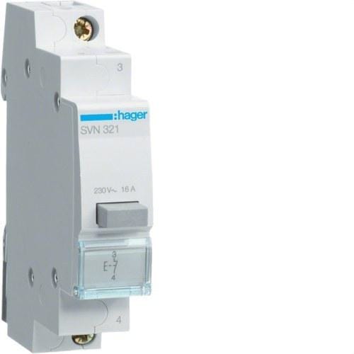 HAGER - Pulsador 16A 250V 1NC