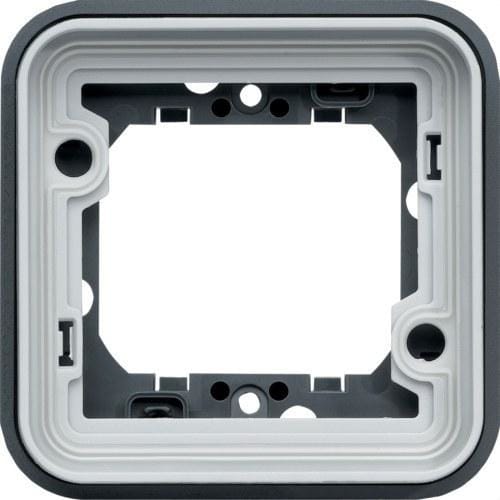 HAGER - Soporte de empotrar estanca con 1 elemento gris