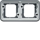 HAGER - Soporte de empotrar estanca con 2 elementos horizontal gris