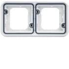HAGER - Soporte de empotrar estanca con 2 elementos horizontal blanco