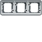 HAGER - Soporte de empotrar estanca con 3 elementos horizontal gris