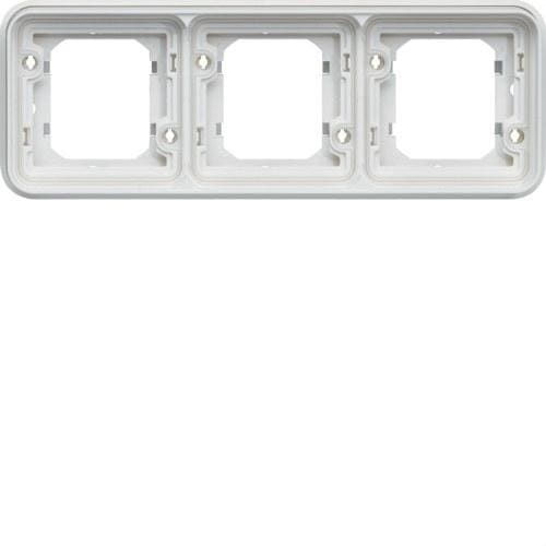 HAGER - Soporte de empotrar estanca con 3 elementos horizontal blanco